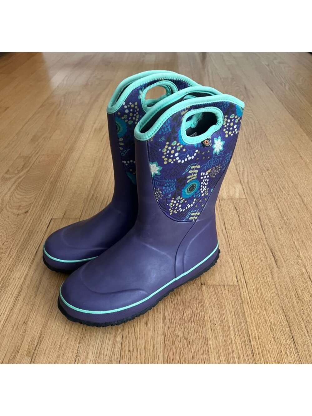 Bogs Kids Slushie Reef Purple Teal Waterproof Winter Boots Youth Size 6